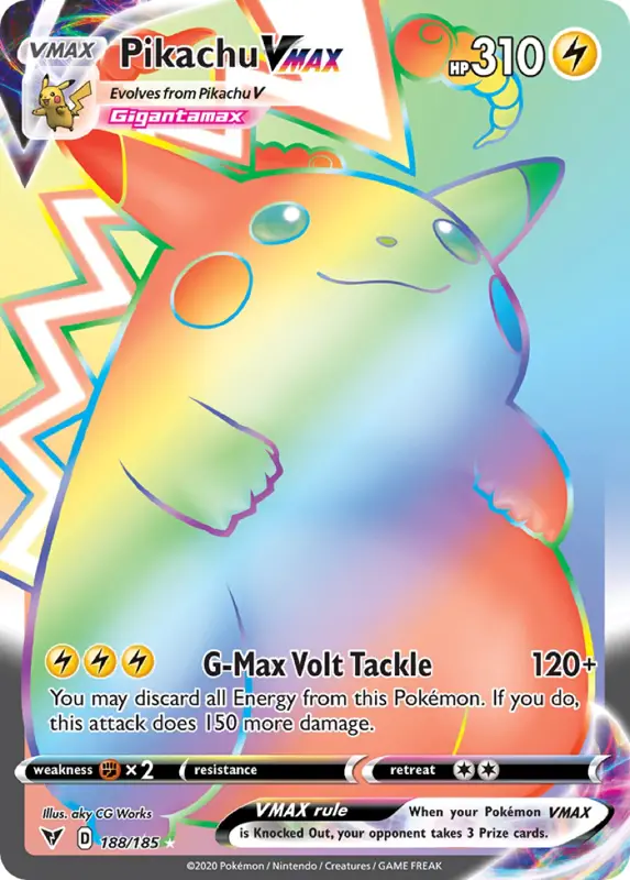 Cabinet tour part 3: the Pikachu VMAX Rainbow — Vivid Voltage corner